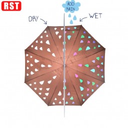 New products windproof drips pattern color changing umbrella innovative umbrella with change picture with your logo