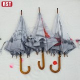 Paris ville eT Tour eiffel donnanT direcTemenT sur le design personnalisé auTo ouverTure droiTe parapluie manche en bois