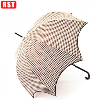 Wholesale new products appollo shape pongee material auto open sun and rain ladies straight mbrella