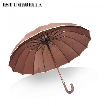 큰 직선 30 인치 사용자 지정 야외 스틱 16 갈비뼈 거 대 한 우산