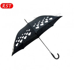 Fashion water discoloration triple love heart shape christmas gift magic Umbrella with your logo