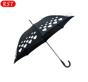 Fashion water discoloration triple love heart shape christmas gift magic Umbrella with your logo