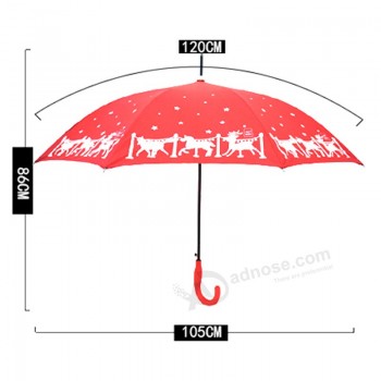 Fashion water discoloration triple straight umbrella full length umbrella with your logo