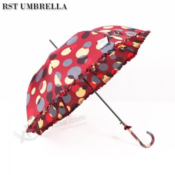 컬러 레이스 폴카 도트 우산 대량 구매 중국에서 스트레이트 레이디 레이스 우산
