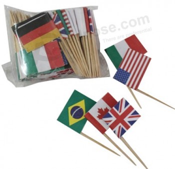Pequeña bandera nacional al aire libre a todo color toothpick