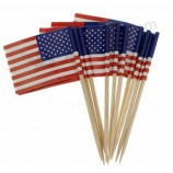 Benutzerdefinierte Größe Fabrik Drucken USA Papier Zahnstocher Flaggen