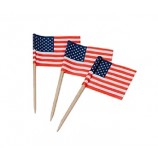 Großhandel Bambus USA Flagge Zahnstocher für Cupcake