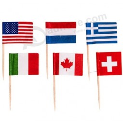 Bandiere di stuzzicadenti in legno bandiera bandierina di legno all'ingrosso