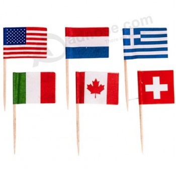 Bandiere di stuzzicadenti in legno bandiera bandierina di legno all'ingrosso