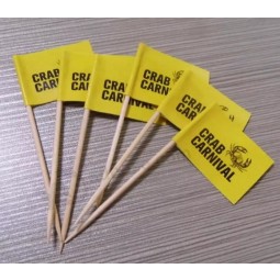Factory Custom Wooden Toothpicks Food Flag for Advertising