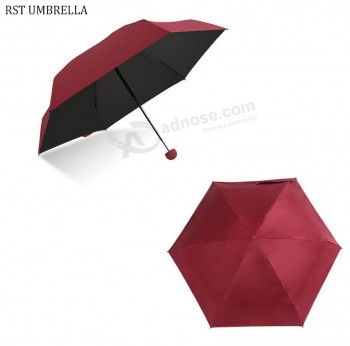 새로운 제품 uv 보호 슈퍼 빛 작은 미니 5 배 우산 캡슐 새 해 선물에 대 한 우산