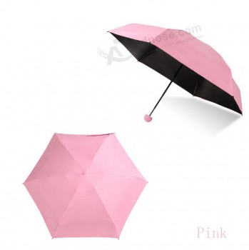 ProTeção UV super leve pequeno mini cinco dobrável com guarda-chuva de cápsula caso boniTo