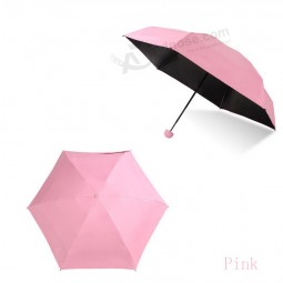 UV protection super light small mini five folding with cute case capsule umbrella with your logo