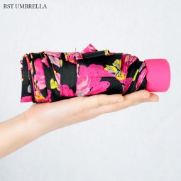 Flower design five folding umbrella quality chinese products small umbrella with your logo