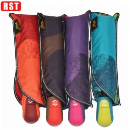 Three fold advertising umbrella european style fold waterproof umbrella case with your logo