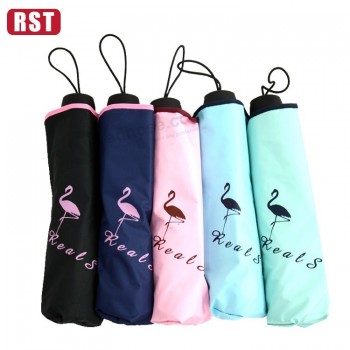 оптовое высокое качество элегантный три зонтика анти-Uv ручной фламинго зонтик