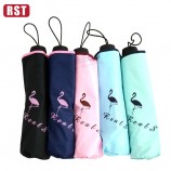 Wholesale high quality elegant three umbrella anti-UV manual flamingo umbrella with your logo