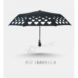 Cambio de color Tela paraguas mojado panTalla impresión 3 veces alTa calidad corazón forma impresión paraguas