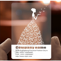 PVC name card Transparent plastic visiting card price