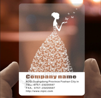 PVC name card Transparent plastic visiting card price