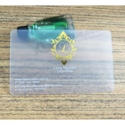 Carte de visite d'affaires transparente carte uv pvc carte de visite