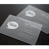 Transparent plastic name card pvc business card manufacturer