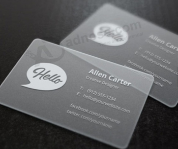 Transparent plastic name card pvc business card manufacturer