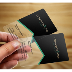 Cartão de visita de negócios de plástico transparente impresso personalizado