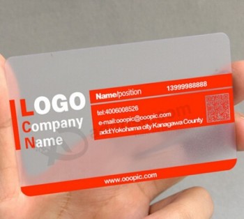 пластиковый прозрачный pvc name визитная карточка изготовленный под заказ