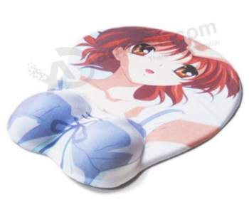 Logo Printed Rubber Mouse Pad with Wrist Rest