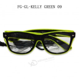 custom logo LED glowing kelly green light glasses