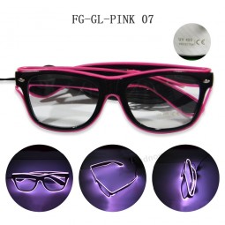 pink El Wire Glasses for music festivel decoration