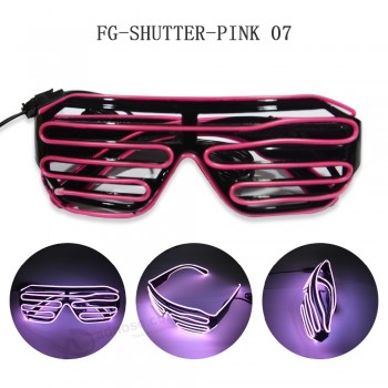 透明なフレームとピンクの光lEdシャッター眼鏡