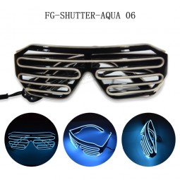Wholesale aqua light el led shutter glasses for summer electroluminescent glasses