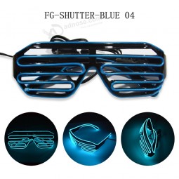 NEW El wire light up led flashing shutter glasses in BLUE light