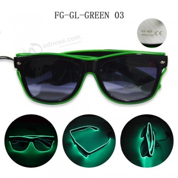 緑色のエルワイヤフレームの眼鏡Elイベントサングラス