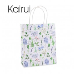 With quality flower series machine made paper bag with your logo