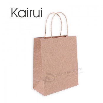 ショッピング用の卸売クラフト紙袋単色プリント紙袋