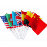 China Supplier Polyester Hand Waving Flag with Stick with high quality and any size