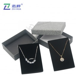 Filling frosted paper material box square shape jewelry box with lid with your logo