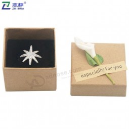 Elegant simple DIY design kraft paper ring earing necklace jewelry paper box with your logo