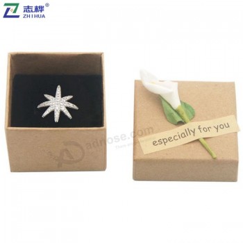 Zhihua marca ElEgantE simplEs diy projEto anEl dE papEl kraft Earing colar dE jóias caixa dE papEl