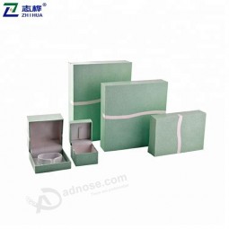 Factory custom size light green High end luxury goods packaging jewelry leather paper box with your logo