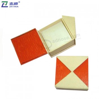 Zhihua 브랜드 재활용 재료 빨간색과 노란색 사용자 정의 보석 종이 포장 상자