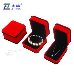 Zhihua marca quadrado pulsEira dE moda caixa dE EmbalagEm dE jóias caixa dE vEludo vErmElho
