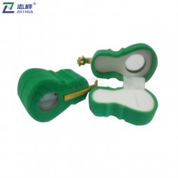 Cute small earrings jewelry packaging box green Guitar shape ring box with your logo
