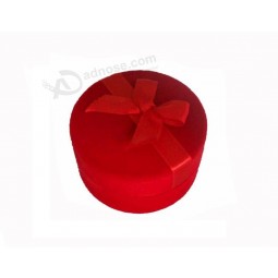 Round red high end velvet material jewelry ring box with your logo