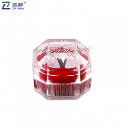 Zhihua 브랜드 사용자 정의 아크릴 분명 광장 모양의 반지 보석 플라스틱 선물 상자