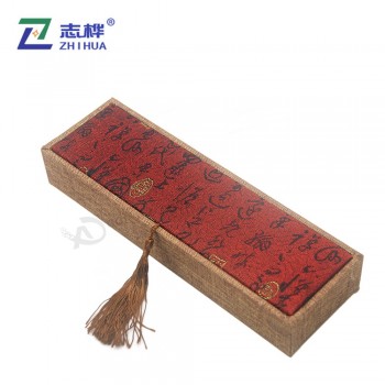Manufacturer Custom The Classical Tassel High-grade Linen Long Gift Boxn with your logo