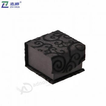 Wholesale present custom jewelry cardboard packaging square black bracelet organza jewelry ring paper box with your logo